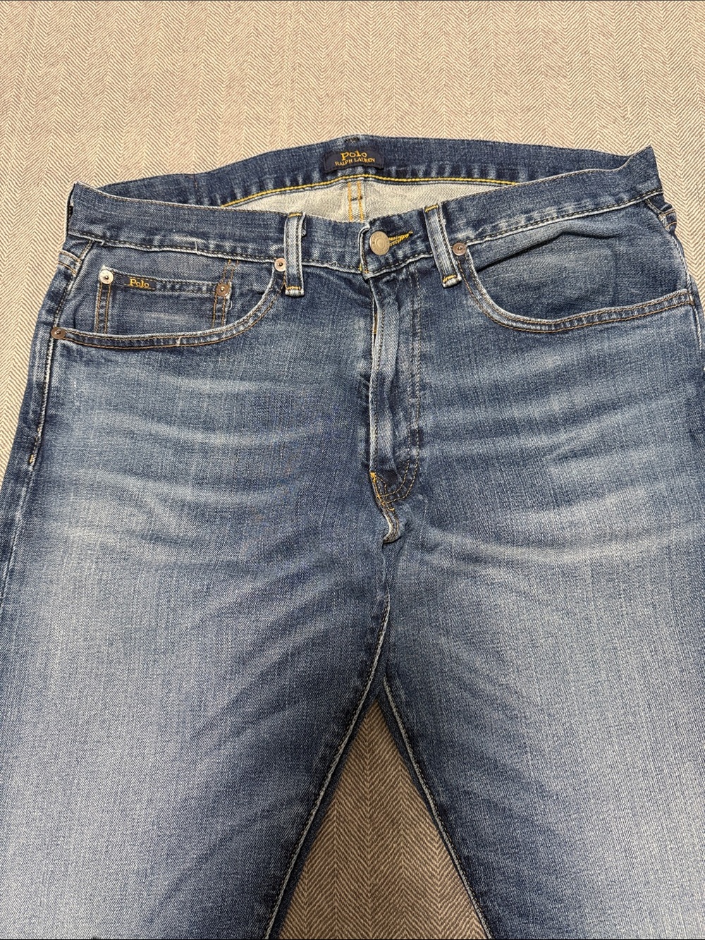 Polo by Ralph Lauren Men’s Faded Blue Slim-Straight Jeans